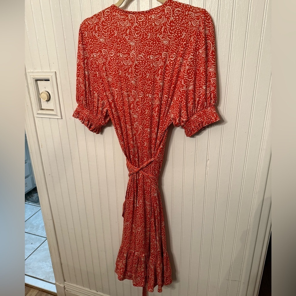 NWT Boden Abstract Pattern Wrap Dress 12R - Picture 5 of 6